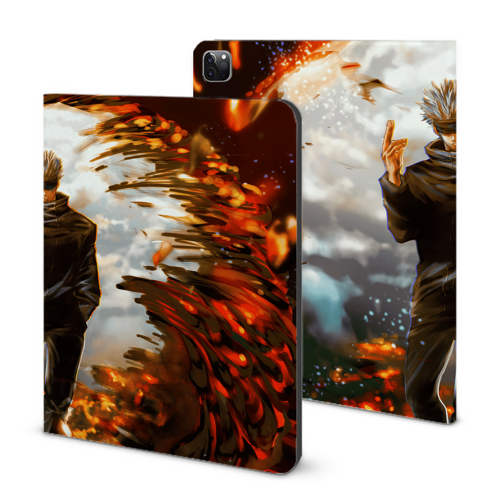 （画像用） 呪術廻戦 Jujutsu Kaisen IPad ケース ブック型 PUレザー TPU 耐衝撃 軽量 薄型 ペン収納なし 全面保護 IPad 各モデル対応